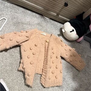 Adorable Brown Knit Kids Cardigan